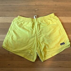 Yellow Patagonia Baggies Shorts, 5 inches, Size Medium